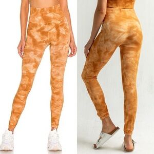 Free People Pants Womens Small Orange Movement Tie Dye Yoga Athletic Leggings
